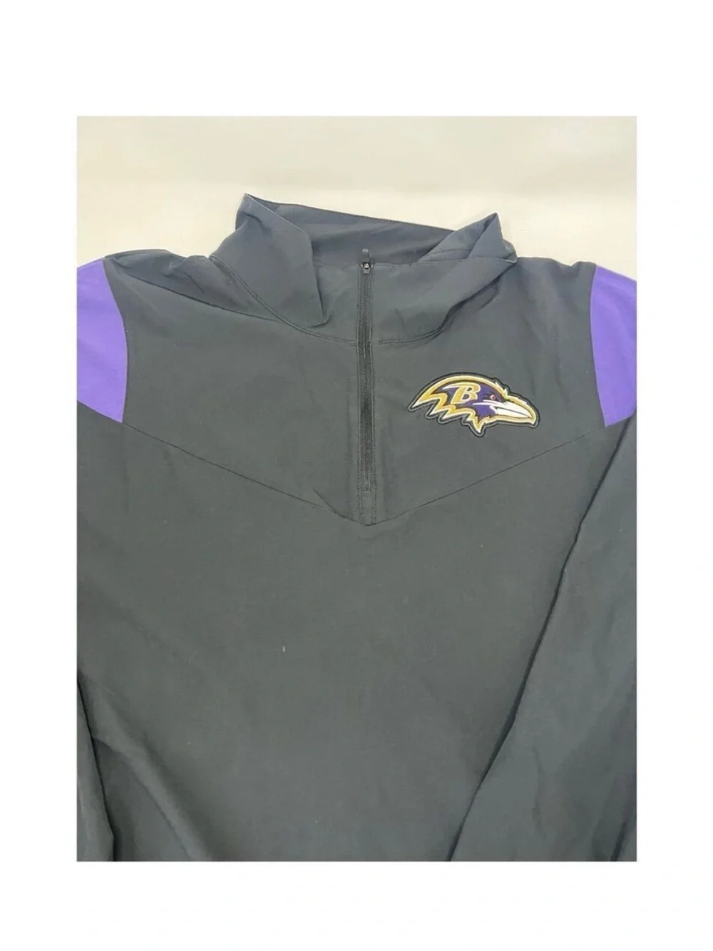 Nike NFL Baltimore Ravens 3/4 Zip Pullover Jacket | Men's XL | Black & Purple
